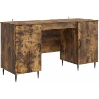 Syfax Bureau met plank Gerookt eiken 142,5 x 50 x 75 cm Bewerkt hout