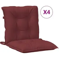 vidaXL Stoelkussens 4 st lage rug 100x50x7 cm stof gemêleerd wijnrood