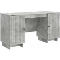 vidaXL Bureau, betonkleur, houtvezel, 142,5 x 50 x 75 cm