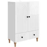 vidaXL Dressoir Hoogglans Wit 66 x 34,5 x 95 cm Bewerkt hout