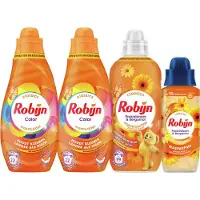 Robijn Perfect Match - Passiebloem & Bergamot - 4 stuks - 2x wasmiddel + 1 wasverzachter + 1 wasparfum - Voordeelverpakking
