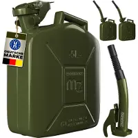 Monzana Metalen jerrycanset van 3 groene 5L elk + schenktuit