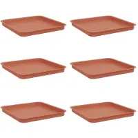 Syfax Vierkante Bloemenschotel 6 st Baksteenrood 36 x 36 x 3 cm