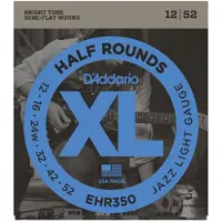 D'addario And Co EHR350 HALF ROUND ELECTRIC GUITAR STRINGS JAZZ LIGHT 12-52