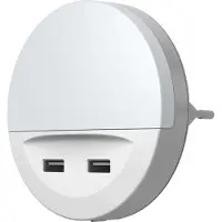Osram LUNETTA LED Wit nachtlampje, met USB-uitgang, dag-nachtsensor, geïntegreerde mobiele telefoonhouder, stekkersysteem, warm wit, IP20