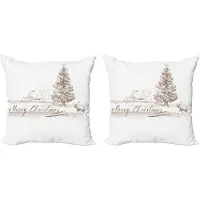 Abakuhaus Kerstkussenhoezen, set van 2, vintage klassiek kerstthema, modern accent, dubbelzijdige digitale print, 45x45 cm, bruin