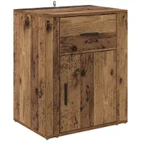 vidaXL Nachtkastje Oudhout 35 x 50 x 60 cm Bewerkt hout