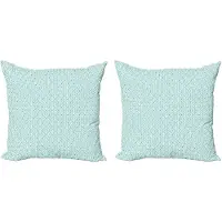 Abakuhaus Abstracte decoratieve kussenhoes, 2-pack, moderne accenten, dubbelzijdige digitale print, 40x40 cm, turquoise en wit