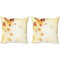 Abakuhaus Decoratieve kussenhoes 'Fallen', 2 stuks, modern accent, dubbelzijdige digitale print, 50x50 cm, beige, oranje, robijnrood