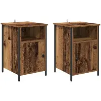 vidaXL Nachtkastje 2 st Oudhout 40 x 42 x 60 cm Bewerkt hout