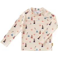 Fresk Zwemshirt 62 - Sneldrogende Zwemkleding voor Kinderen - UPF 50 - Zwemshirt voor Jongens - Zwempak met Lange Mouwen - Creme - Lighthouse
