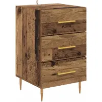 vidaXL Nachtkastje Oudhout 40 x 40 x 66 cm Bewerkt hout
