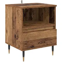 vidaXL Nachtkastje Oudhout 40 x 35 x 50 cm Bewerkt hout