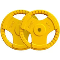 Gorilla Sports Voordeelbundel 2 x 15 kg Halterschijven Gripper Gietijzer Rubber Coating - 30 mm