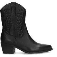 Manfield leren cowboylaarzen zwart female | Maat: 36