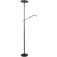 FABAS LUCE Regina - Zwarte metalen staande LED-lamp. Hoogte: 180 cm. - 2 lampen met 36 W en 12 W, met geïntegreerde LED, 3000 K