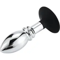 Kiotos Buttplug aluminium met bal en ribbels en zuignap