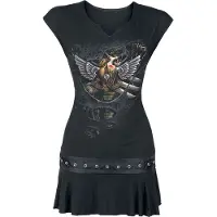 Spiral - Gothic Mini-jurk - Steam Punk Ripped - S tot XL - voor Vrouwen - zwart | Maat S