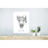PosterMonkey Poster Stier - Wild one - Hoofdband - Stippen - 30x40 cm