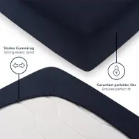 Blumtal Hoeslaken - Fitted Sheet - Jersey - Katoen - 160 x 200 x 30 cm - Donker Oceaan Blauw