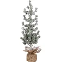 House of Seasons X-mas tree with burlap green frosted TIPS 141 - h55xd25cm