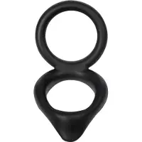 Rimba - Dubbele Siliconen Cockring - Zwart