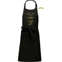 Kariban Naam cadeau - Niemand is perfect - unisex keukenschort/barbecueschort - zwart - cadeau voor hem en haar
