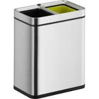 EKO Afvalbak EKO Laguna Slim met inwerpopening 2x10liter RVS