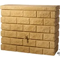 Graf regenton Rocky 400 L -zandbeige-met kraan-met vulautomaat voor rechthoekige regenpijp
