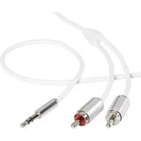 Speaka Professional SP-7870088 Cinch / Jackplug Audio Aansluitkabel [2x Cinch-stekker - 1x Jackplug male 3,5 mm] 0.80 m