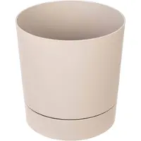 Kadax Aura 200 gerecyclede plantenbak met voet - beige