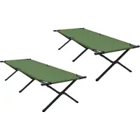 Syfax Opvouwbaar Camping Bed 2 st Groen 210 x 80 x 46 cm Oxford stof