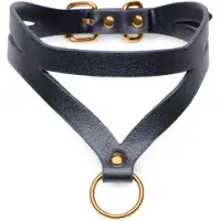 XR Brands Bondage Baddie - Halsband - Met Ring - Verstelbaar - Zwart