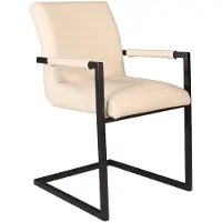 Lizzely Garden & Living Eetkamerstoel met armleuning beige Noor eco-leer industrieel design eetstoel zetel