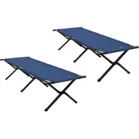 Syfax Opvouwbaar Camping Bed 2 st Blauw 193 x 69 x 45 cm Oxford stof