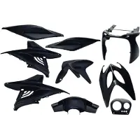 Edge plaatwerkset yamaha aerox 9-delig zwart-metall