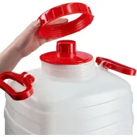 Kadax Waterjerrycan, drankvat van kunststof, drinkwaterjerrycan, waterreservoir met kraan, waterreservoir, drankjerrycan met rubberen afdichting (25 l, wit)