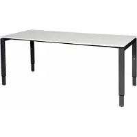Schaffenburg Verstelbaar Bureau - Domino 180x80 wit - zwart frame