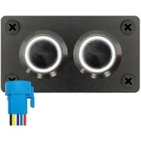 Proride Metalen pulsschakelaar 220V OFF-(ON) - Inbouwpaneel tweevoudig - 22mm - IP67 - LED indicatie Wit