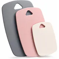 BOTC Snijplanken Set 3 Stuks - Kunststof Keuken Snijplanken - Antibacteriële Snijplank voor Vlees, Vis, Groente & Brood - Roze