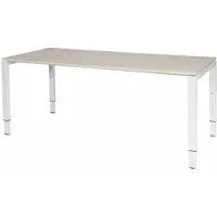 Schaffenburg Verstelbaar Bureau - Domino 180x90 Eiken - wit frame