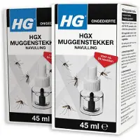 Hg 2 x X - Muggenstekker Navulling - Continue Bestrijding - 54 Nachten - 45 ml - Muggenwering - Muggen Afweren - Muggenspray - Muggenplaag - Muggenstop