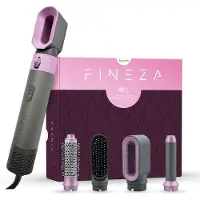 Fineza Airstyler Krultang 5 in 1 Multi Styler - Föhnborstel - Krulborstel - Kort & Lang Haar - Hairwrap - Multistyler - Heteluchtborstel - Hairstyler - Haarstyler - Zilver