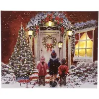 Décoris LED canvas glasvezel 2x40x50 cm multi Kerstverlichting