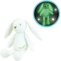 Jemini Fluffy Luminou Witte Konijn - 20 cm Knuffeldier