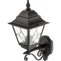 ELSTEAD Wandlamp buiten Norfolk NR1, dimbaar, zwart, Glas, Antiek, Wandlamp buiten