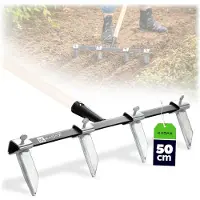 Kadax Groeftrekker met vier stalen messen, handgereedschap voor het zaaien, groeven en planten, tuingereedschap voor het maken van rechte voren