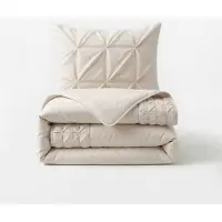 Sleeptime Dekbedovertrek Border Pintuck - Beige 240 x 200/220 cm