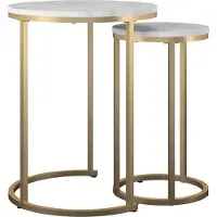 CosmoLiving by Cosmopolitan Amelia-NestingTables - Wit Marmer/Goud