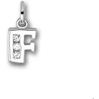 Trendjuwelier huiscollectie Bedels Letter F Zirkonia Rij Zilver